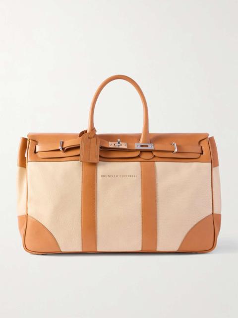 Brunello Cucinelli Panelled Full-Grain Leather Weekend Bag