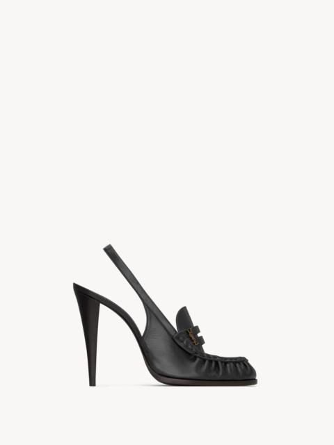 SAINT LAURENT LE LOAFER SLINGBACK PUMPS IN SMOOTH LEATHER
