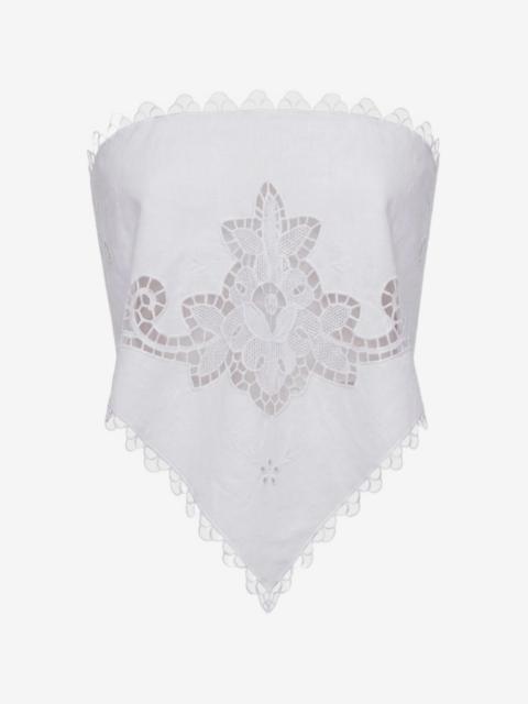 Monse lace-trimmed cut-out bandana top