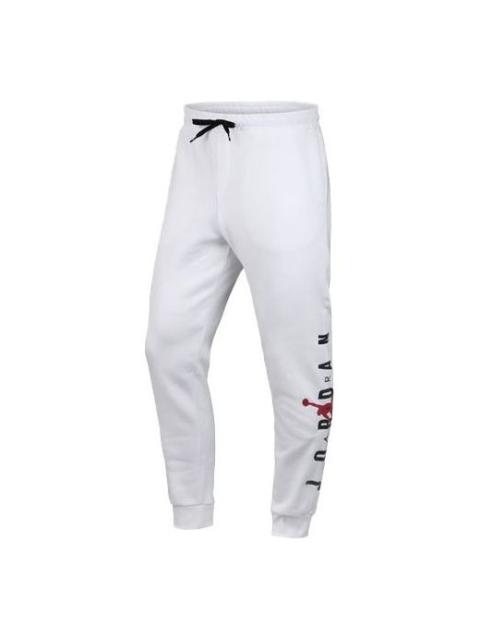 Jordan Men's Air Jordan Logo Printing Stay Warm Fleece Lined Bundle Feet Sports Pants/Trousers/Joggers Whit