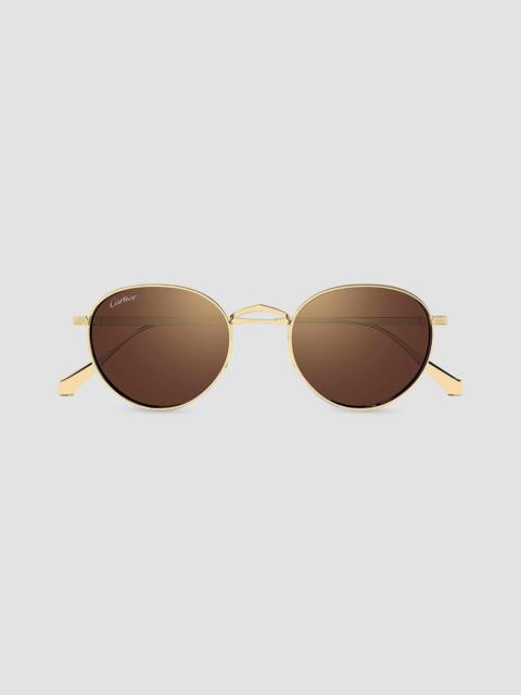 Cartier Men's C de 51MM 24K-Gold-Plated Titanium Round Sunglasses - Gold Brown