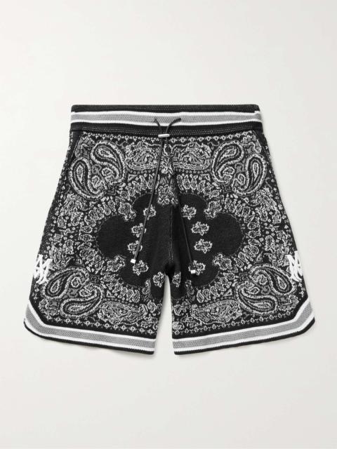 AMIRI Bandana-Jacquard Cotton and Cashmere-Blend Drawstring Shorts