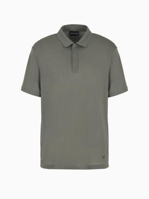 ASV Lyocell and fil-à-fil hemp blend jersey polo shirt