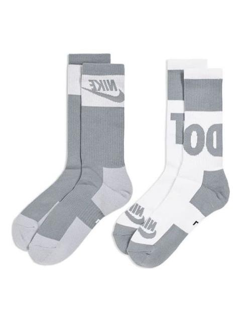 Nike Nike Logo Alphabet Jacquard Sports Socks 1 2 Pairs Gray SX5770-938