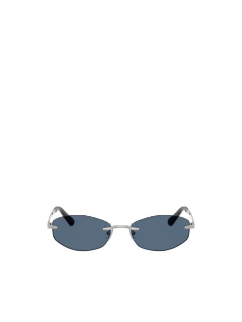 VERSACE oval-frame rimless sunglasses
