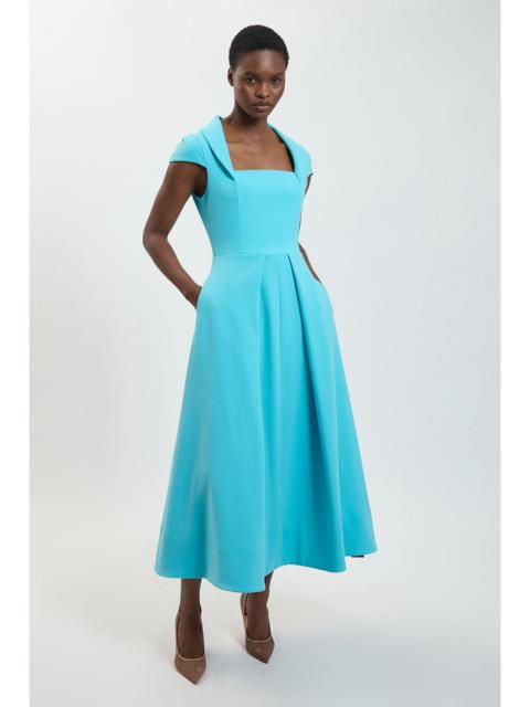 KAREN MILLEN Square Neck Tailored Full Skirted Maxi Dress