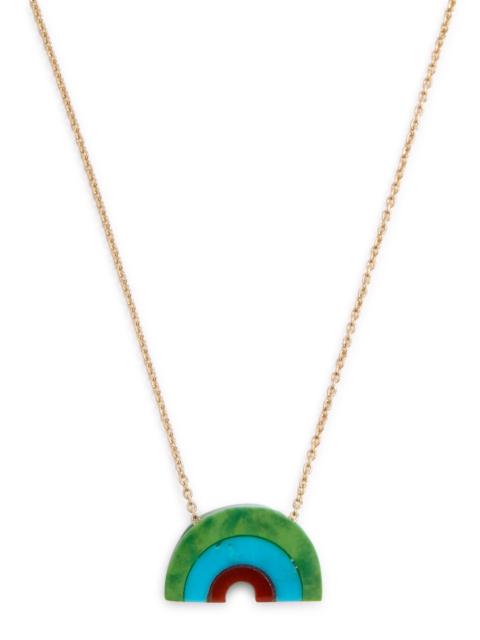 ALIITA Aliita Arcoiris Turquoise 9kt Gold Rainbow Necklace
