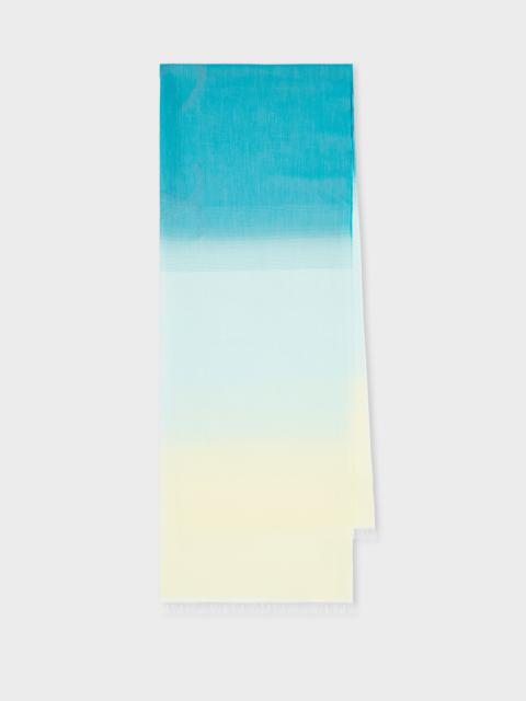Paul Smith Women's Blue Ombre Logo Scarf