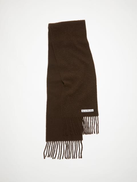 Wool fringe scarf - Chocolate brown