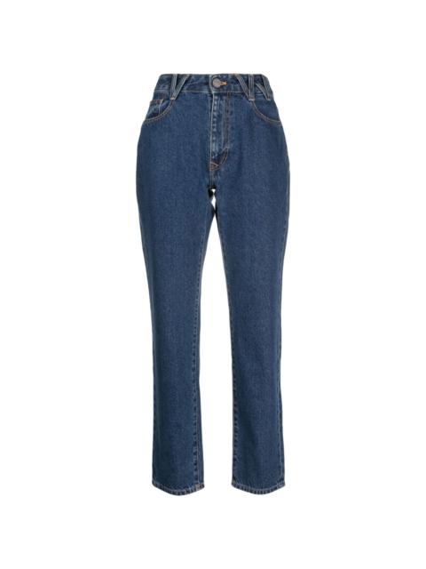 monogram-print tapered jeans