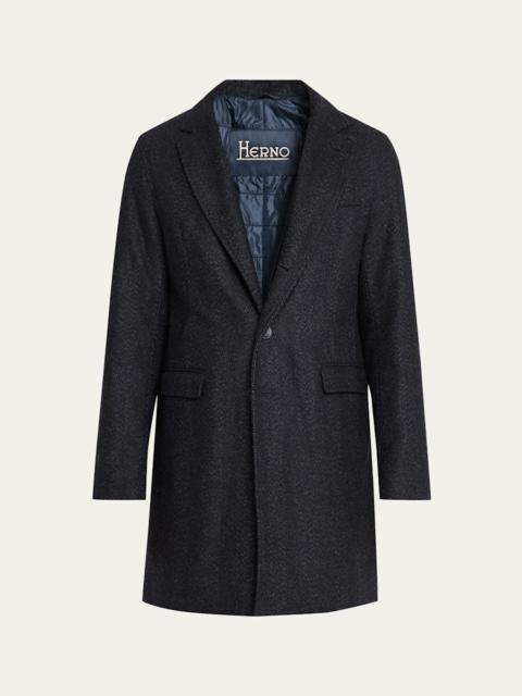 Herno Men's Wool-Blend Herringbone Top Coat