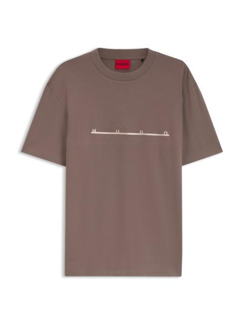 HUGO RELAXED-FIT T-SHIRT WITH ZIGZAG STITCHING DETAIL