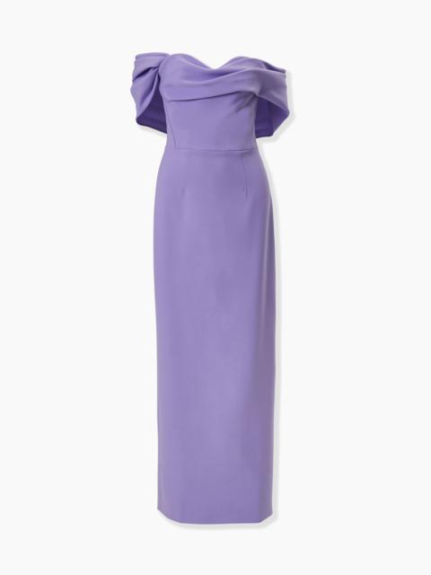 CAROLINA HERRERA Draped Off-Shoulder Column Gown
