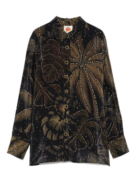 FARM RIO palm-print button-up shirt