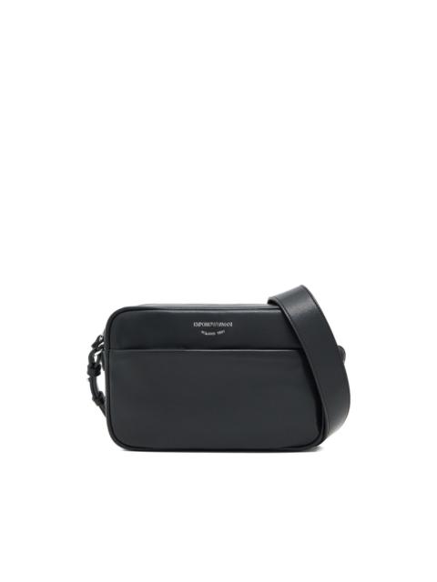 EMPORIO ARMANI logo-print leather shoulder bag