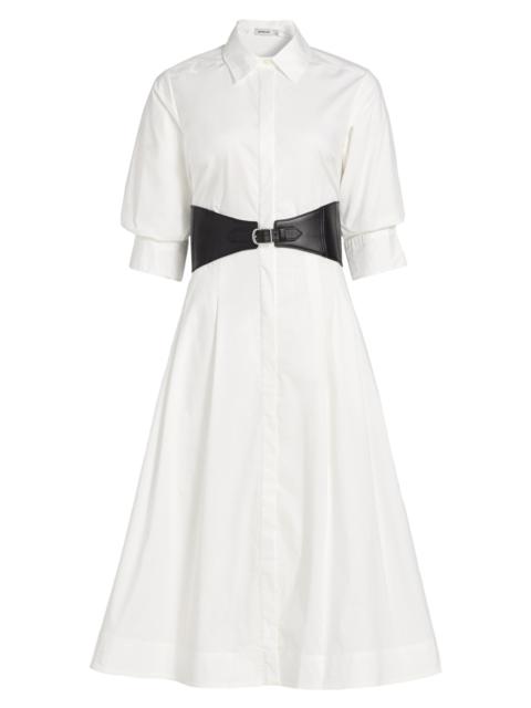 SIMKHAI Women's Olson Cotton-Blend Midi-Shirtdress - White