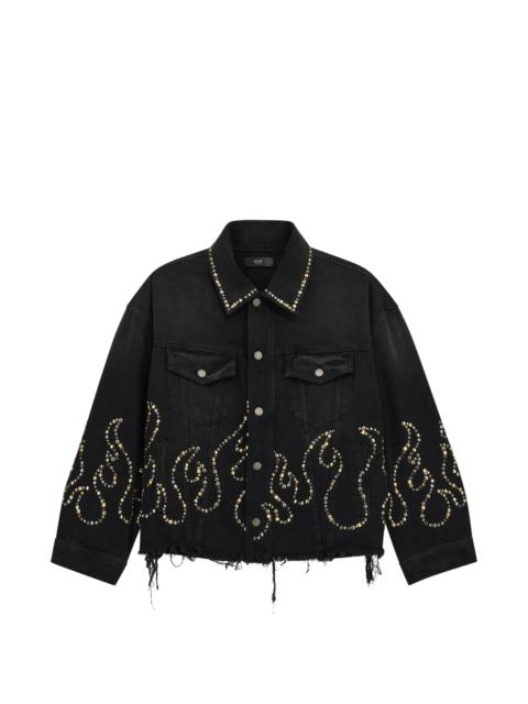 AMIRI Amiri Studded Flames Trucker Jacket