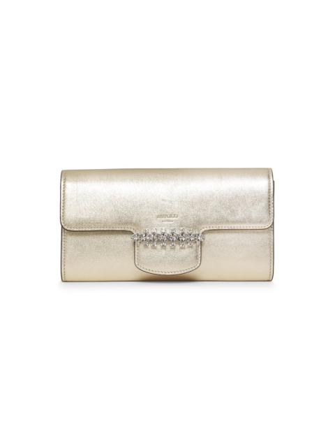 JIMMY CHOO Women's Bing Metallic Leather Chain Wallet - Soft Gold Silver