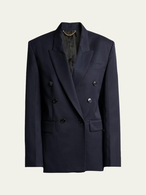 Victoria Beckham Double-Breasted Relaxed Blazer Jacket