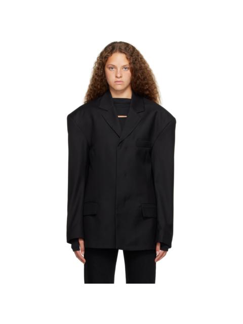 【関税込み】032c ブラック Gattaca タイト スーツ ジャケット 032c Black Gattaca Tight Fit Jacket - Fabric of Society