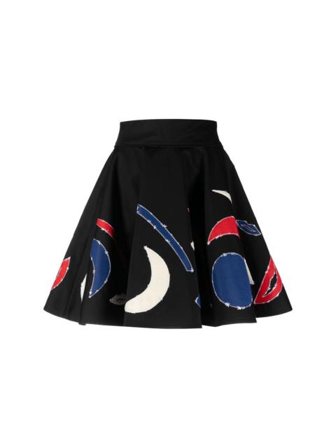 appliquÃ©-embroidered cotton skirt