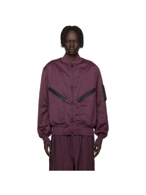 Y-3 Burgundy Insulated Bomber Jacket