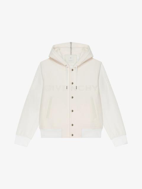 Givenchy GIVENCHY HOODED VARSITY JACKET IN WOOL AND LEATHER