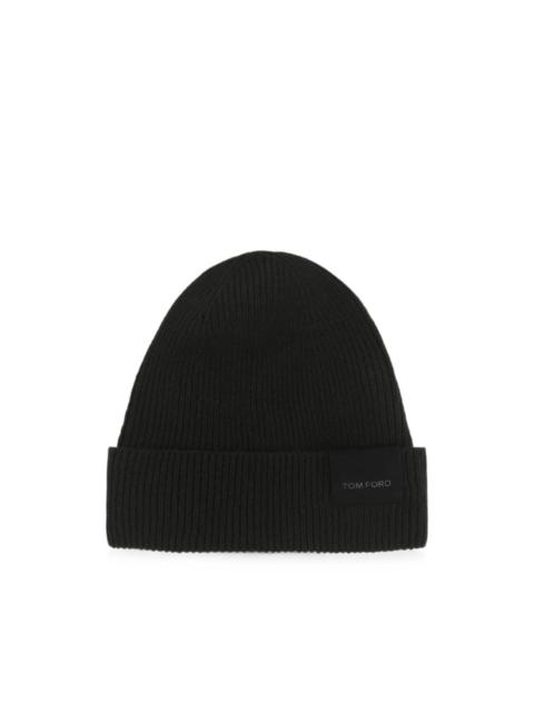 TOM FORD logo-patch beanie hat