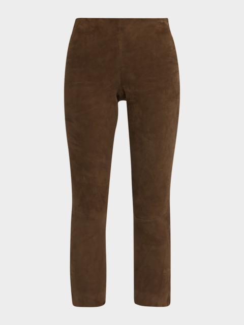 Vince Stretch-Suede Split Hem Crop Pants