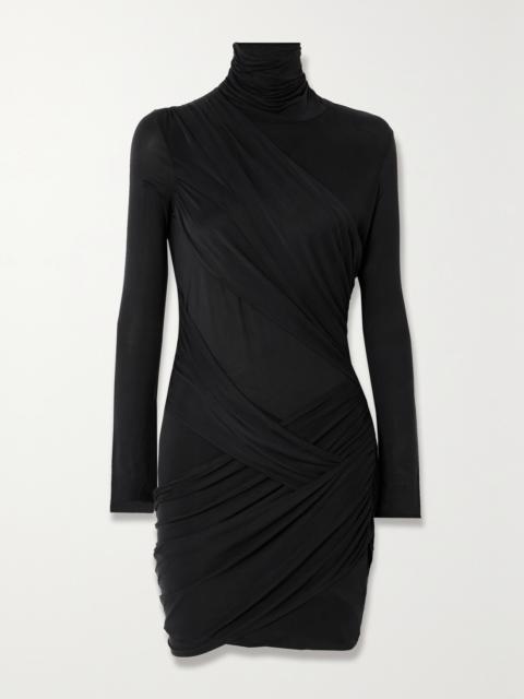 GAUGE81 Kores Draped Stretch-jersey Turtleneck Mini Dress