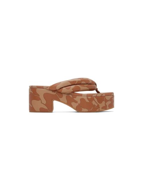 Dries Van Noten Brown Platform Thong Sandals