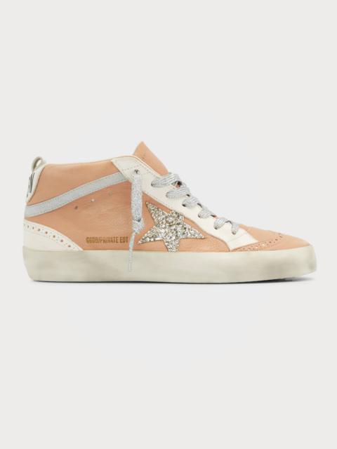 Mid Star Glitter Wing-Tip Sneakers