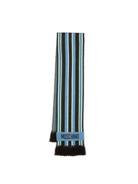 logo-intarsia striped scarf