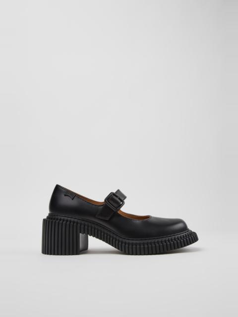 CAMPER Pix London Black Leather Moccasins for Women.