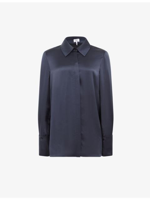 REISS Hailey point-collar silk shirt