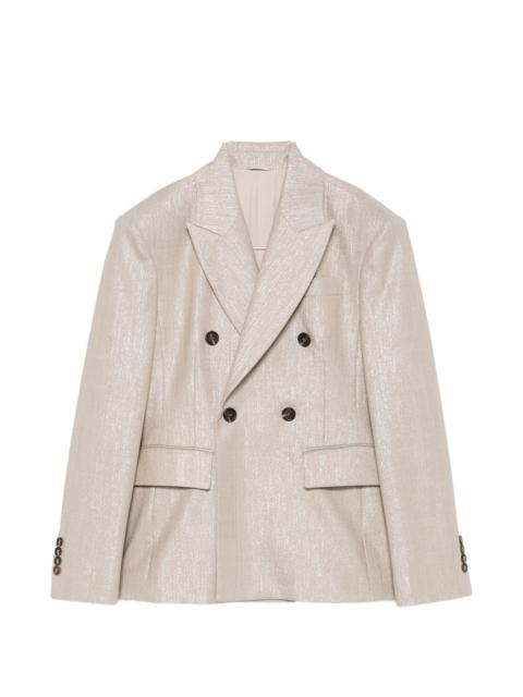 Brunello Cucinelli Brunello Cucinelli Double-breasted Metallic-effect Blazer