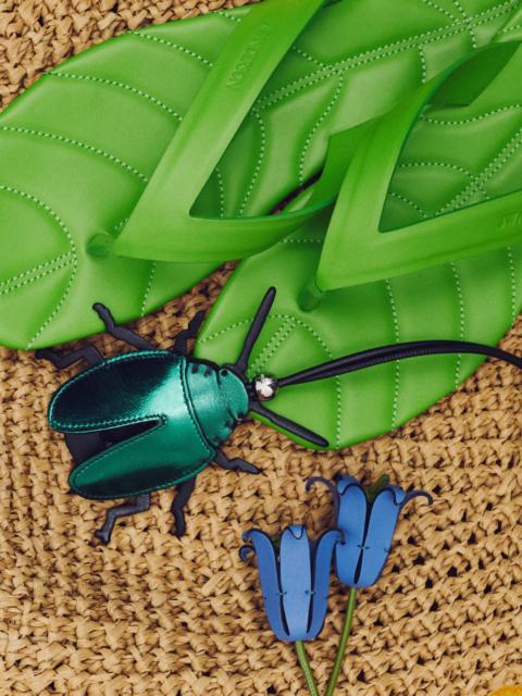 JW Anderson WOMENS LEATHER LEAF SLIDES IN LIME