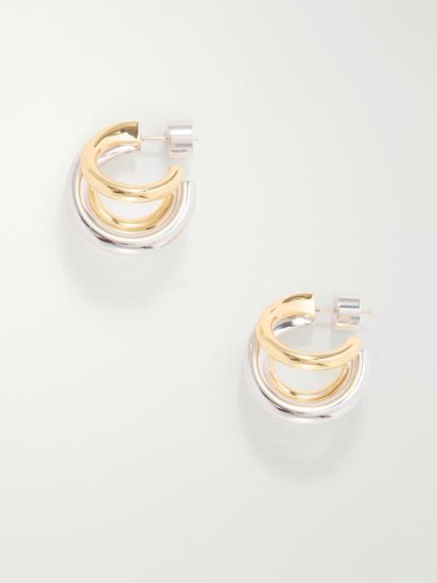 JENNIFER FISHER Triple Lilly 10-karat Gold And Sterling Silver-plated Brass Earrings