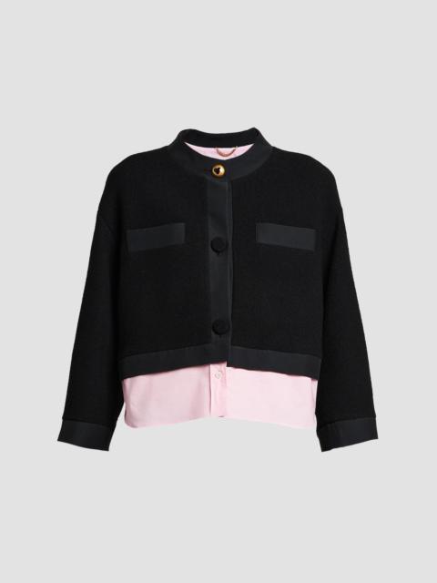 Moschino Women's Mixed-Media Cotton Jacket - Multi Black