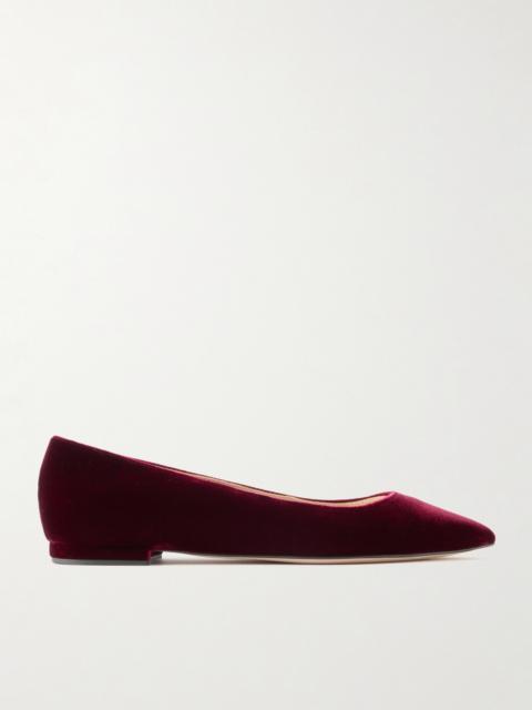 Gianvito Rossi Velvet Point-toe Flats