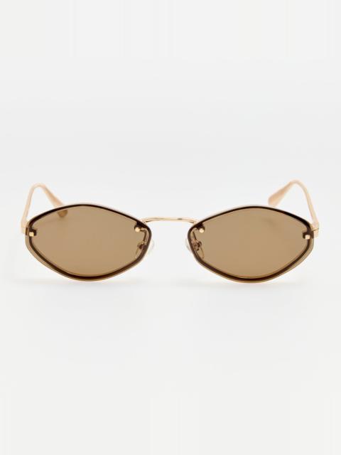 LINDA FARROW Bellini Sunglasses in Gold and Brown