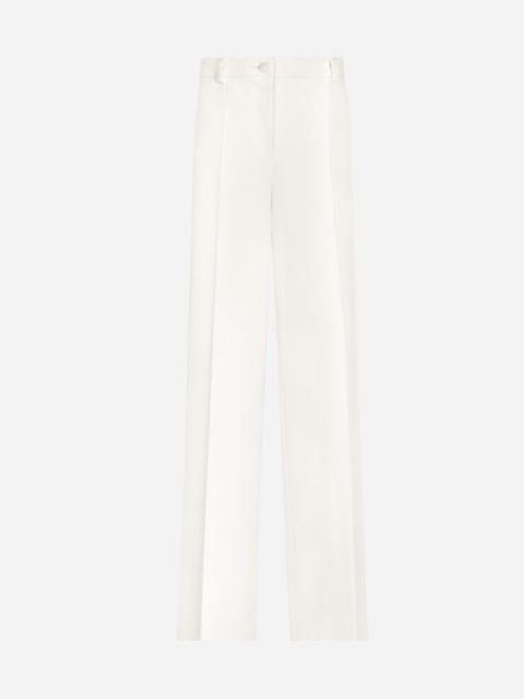 Flared double crepe pants