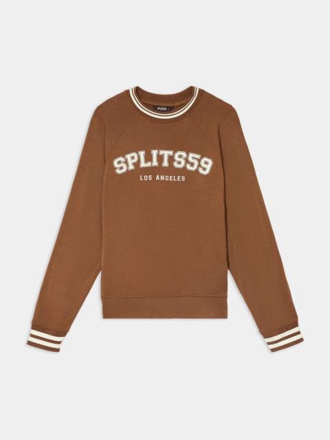 SPLITS59 Andie Oversized Fleece Varsity Stripe Sweatshirt