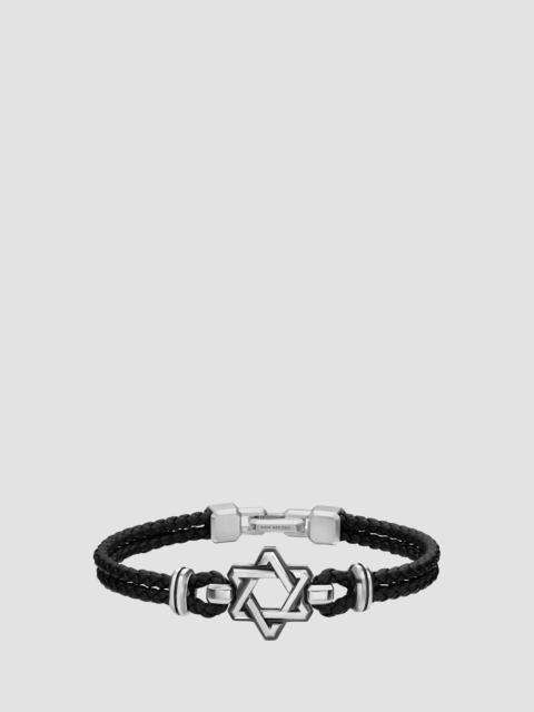 DAVID YURMAN Men's Streamline Star of David Bracelet in Black Leather - Silver