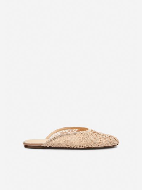 MAGDA BUTRYM Crochet flat mules in nude