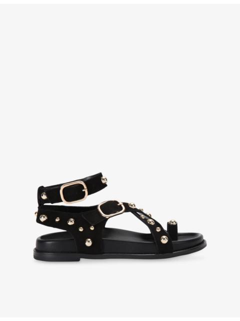 STEVE MADDEN Linear Flat Suede Sandals