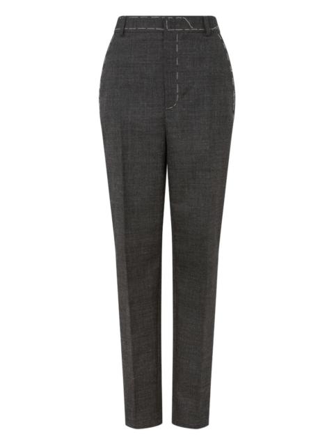 Moschino contrast-stitch wool trousers