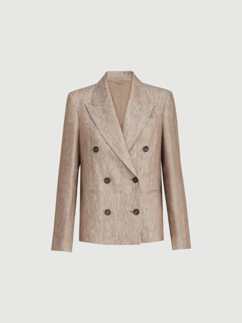 Brunello Cucinelli Linen denim blazer with monili