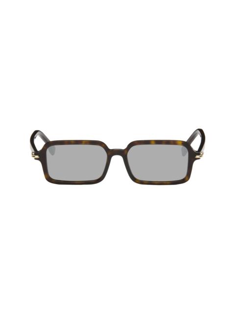 FENDI Brown & Black 'Fendi' Selleria Rectangle Sunglasses