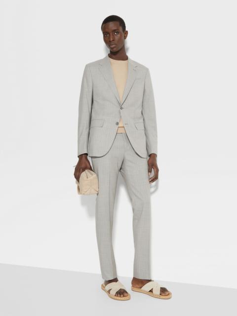 LIGHT GREY AND WHITE 14MILMIL14 WOOL SUIT